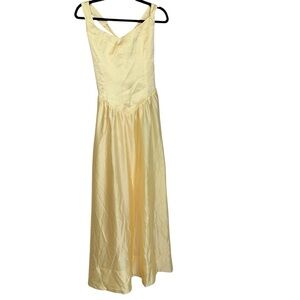 Show Me Your MuMu Women’s Abigail Pale Yellow Luxe Satin Maxi Dress Sz XXL NWOT
